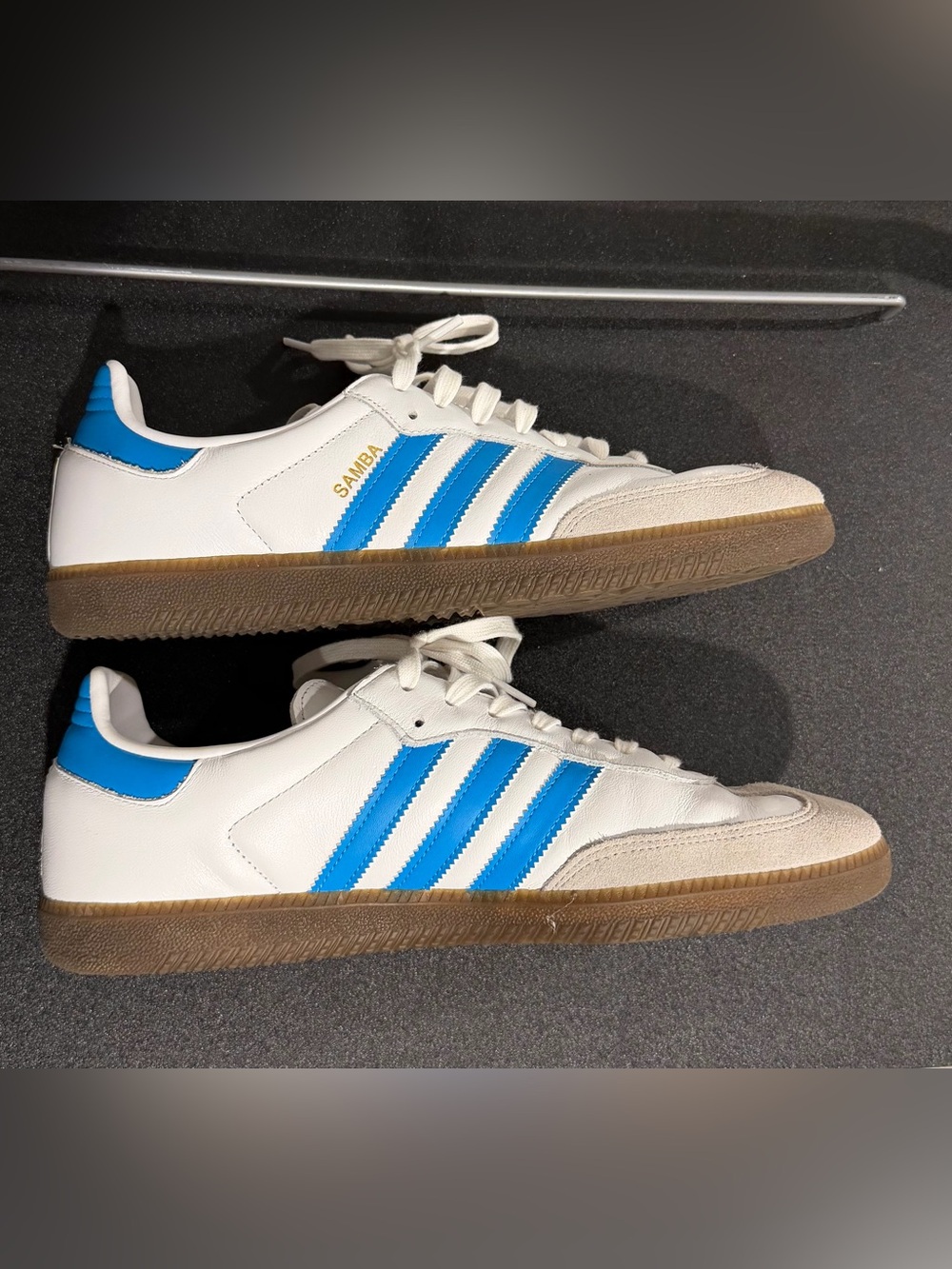 Adidas Samba White & Blue Classic Low-Top Sneakers - Picture 4 of 9